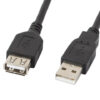 Lanberg USB-A 2.0 Cable 1.8 m | CA-USBE-10CC-0018-BK | USB Type-A to USB Type-A