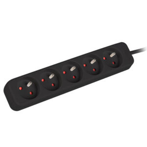 Lanberg Cable Power Strip, 5X French Outlets Quality-Grade Copper, 1.5 m | PS0-05E-0150-BK