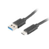 Lanberg USB Type-C to USB Type-A 3.1 Cable, 1.8 m | CA-USBO-31CU-0018-BK | USB Type-C to USB Type-A