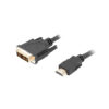 Lanberg HDMI to DVI-D Cable, Single Link with Gold-Plated Connectors | CA-HDDV-10CC-0018-BK | HDMI to DVI-D | 1.8 m