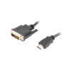 Lanberg HDMI to DVI-D Cable Dual Link with Gold-Plated 4K Connectors | CA-HDDV-20CU-0018-BK | HDMI to DVI-D | 1.8 m