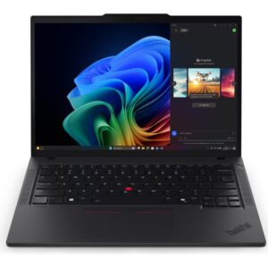 Lenovo ThinkPad T14 G6 Intel | Black | 14 " | IPS | WUXGA | 1920 x 1200 pixels | Anti-glare | Intel Core Ultra 7 | 255U | 32 (2x16) GB | SODIMM DDR5 | Solid-state drive capacity 1000 GB | Intel Graphics | Windows 11 Pro | 802.11ax | Bluetooth version 5.3 | LTE Upgradable | Keyboard language English | Keyboard backlit | Warranty 36 month(s) | Battery warranty 12 month(s)