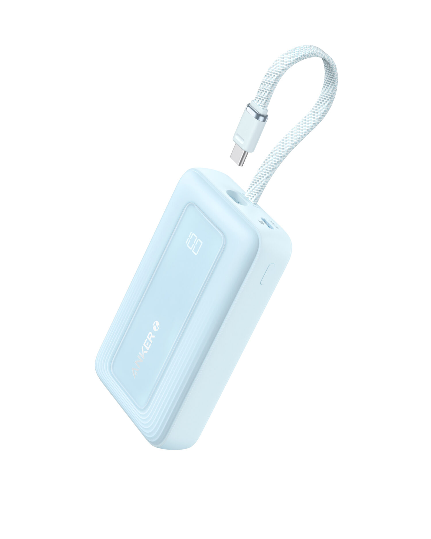 Anker | Power Bank with Built-In USB-C Cable | A1688031 | 10000 mAh | 30W Output | Blue