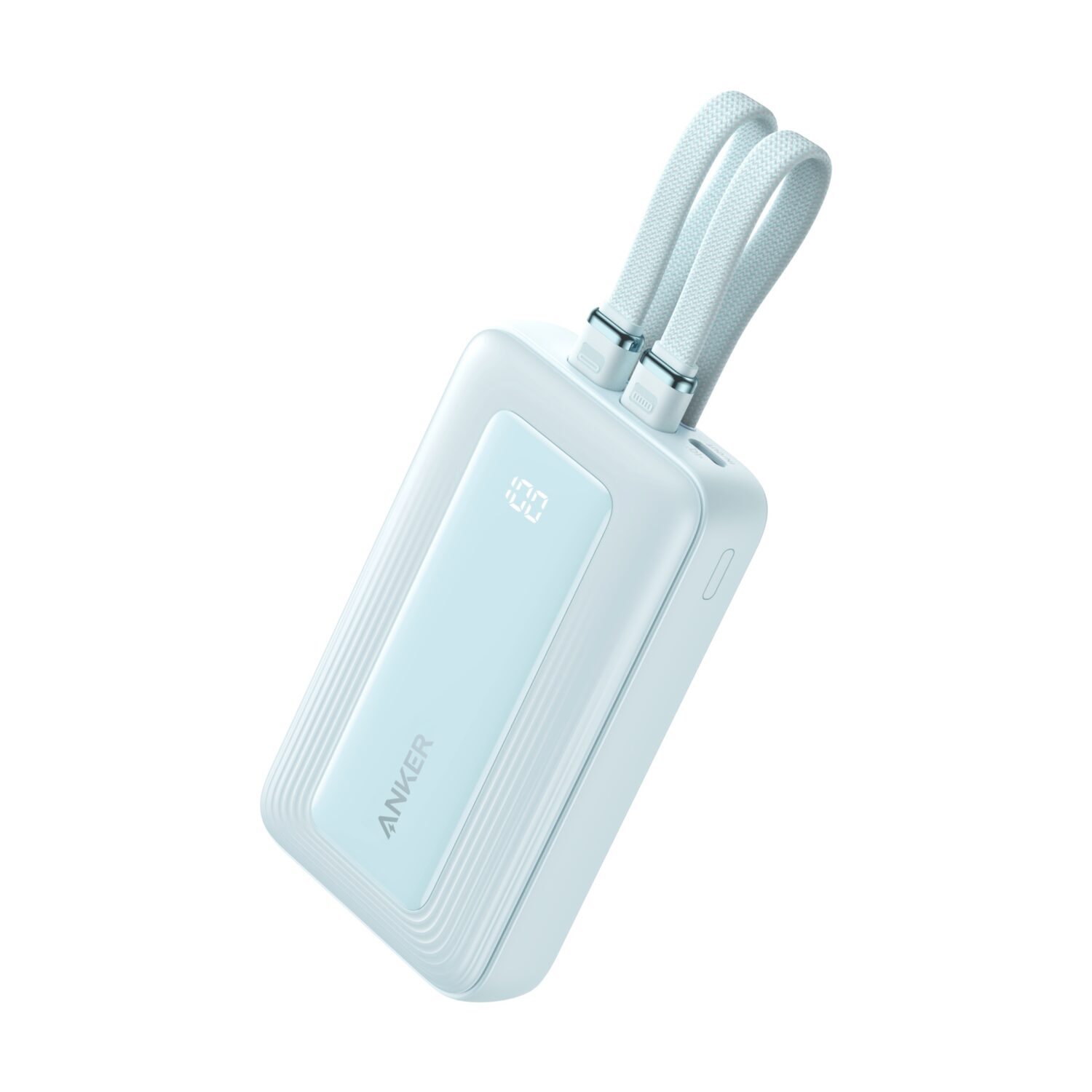 Anker Power Bank with Built-In USB-C and + Lighting Cable | A1680031 | 10000 mAh | 30W Output | Blue