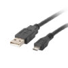 Lanberg Micro USB to USB Type-A 2.0 Cable, 1 m | CA-USBM-10CC-0010-BK | Micro USB to USB Type-A