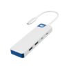 Hyper HyperDrive Flex 4 Port USB-C Combo Hub, White/Blue | HD5200BUGL