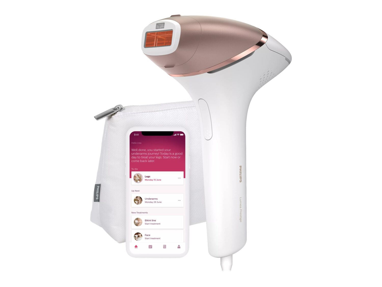 Philips BRI945/00 Lumea Prestige IPL Hair removal device, White/Rose Gold