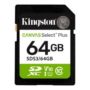 Kingston Select Plus | 64 GB | SD | Flash memory class Class 10, UHS-I, U1/U3, Video Class 10/30