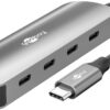 Goobay Slim 4-Port USB-Hub, USB-C auf USB-C, 10 Gbit/s, Grey | 76565