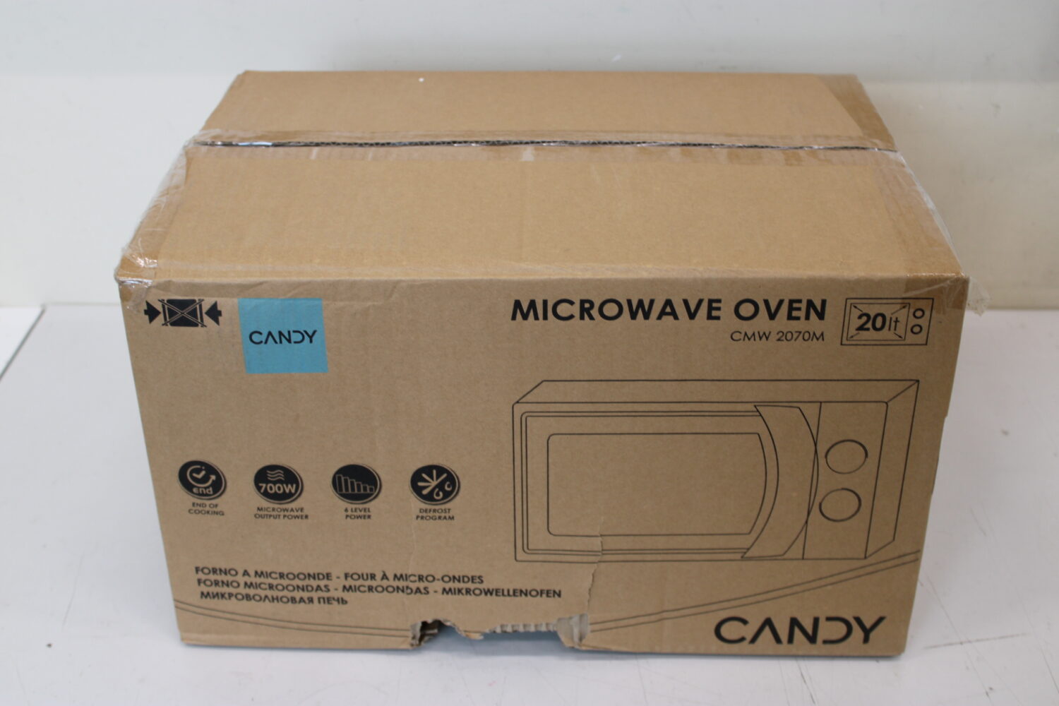 SALE OUT. Candy CMW 2070M Microwave -  | Candy | Microwave Oven | CMW 2070 M | Free standing | 700W W | White | DAMAGED PACKAGING
