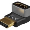 Goobay 72009 HDMI™ Angled Adapter 90° Horizontal, 8K @ 60 Hz, Gold-Plated, Black, Silver | Goobay