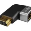 Goobay 72012 HDMI™ Angled Adapter 270° Horizontal, 8K @ 60 Hz, Gold-Plated, Black, Silver | Goobay