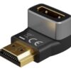 Goobay 72011 HDMI™ Angled Adapter 270° Vertical, 8K @ 60 Hz, Gold-Plated, Black, Silver | Goobay