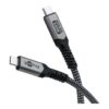 Goobay USB-C™ Cable with Textile Sheath, USB4™, 240 W, 40 Gbit/s, Power Delivery, 1 m, Black, Grey | Goobay