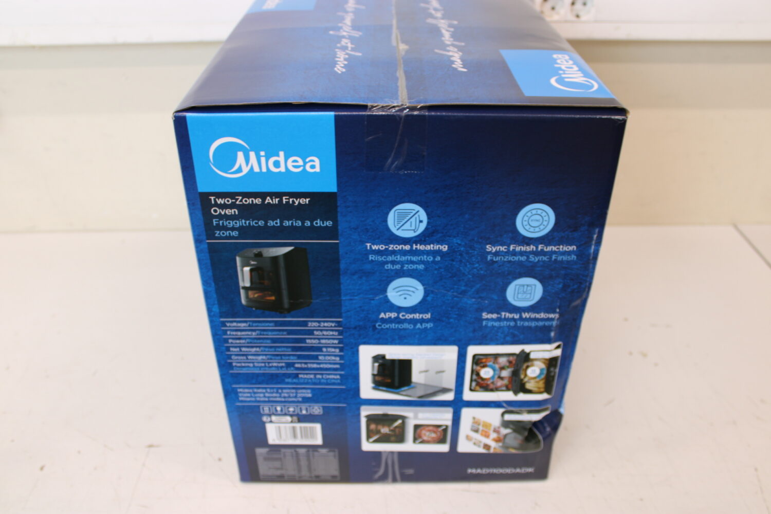 SALE OUT. Midea MAD1100DADK Air fryer digital,Two-zone cavity, 6.4L + 4.4L | Midea | Two Zone Airfryer | MAD1100DADK | Power 1850 W | Capacity 4.4/6.4 L | Rapid Air technology | Black | DAMAGED PACKAGING