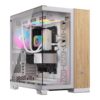 Corsair Dual Chamber PC Case | 6500X | White/Bamboo wood | Mid Tower | Power supply included No