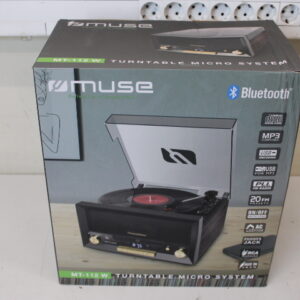 SALE OUT. Muse MT-112 W Turntable Micro System With Vinyl Deck | Muse Turntable Micro System With Vinyl Deck | MT-112 W | Micro system CD with turntable | USB port | DAMAGED PACKAGING
