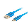 Lanberg USB Type-C to USB Type-A 2.0 Cable Blue Premium QC 3.0, 1 m | CA-USBO-22CU-0010-BL | USB Type-C to USB Type-A
