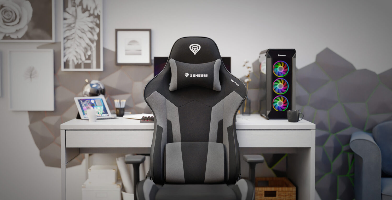 Genesis Eco leather, Fabric, Metal, Nylon with CareGlide coating | Gaming Chair | Nitro 720 | Black/Gray