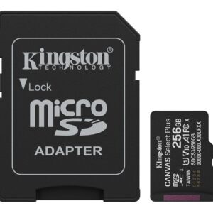 Kingston Canvas Select Plus | 256 GB | microSD | Flash memory class Class 10, UHS-I, U1/U3, video class 10/30, A1