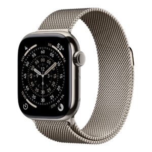 Apple Watch Series 11 GPS + Cellular 42mm Natural Titanium Case with Natural Milanese Loop