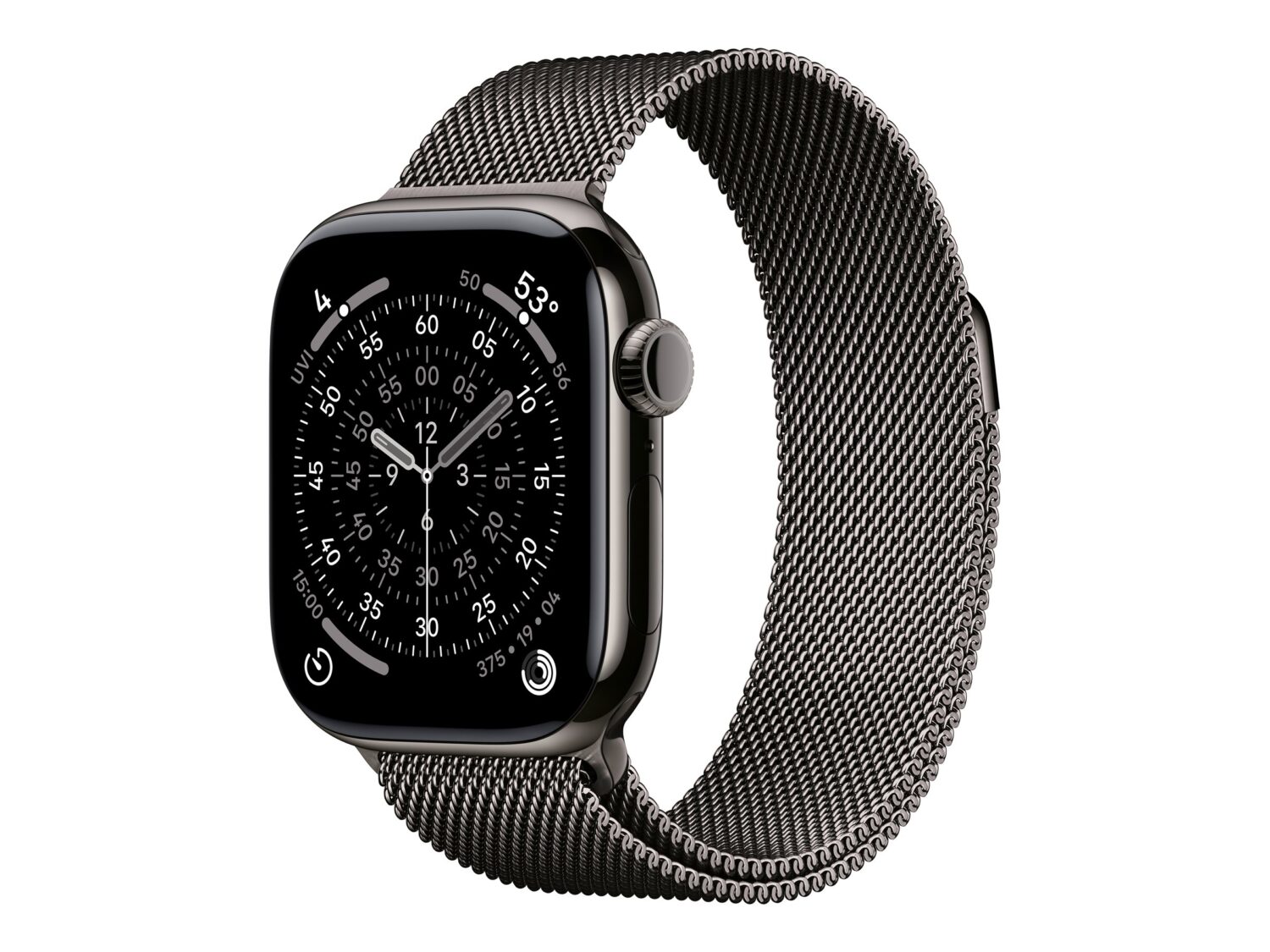 Apple Watch Series 11 GPS + Cellular 42mm Slate Titanium Case with Slate Milanese Loop
