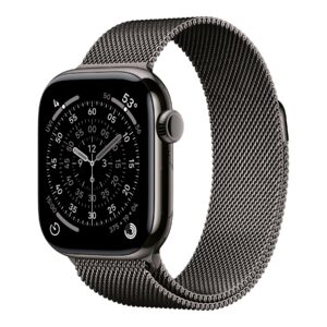 Apple Watch Series 11 GPS + Cellular 42mm Slate Titanium Case with Slate Milanese Loop