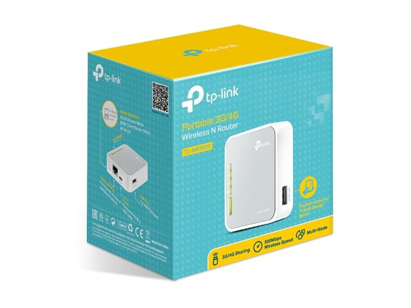 4G LTE Router | TL-MR3020 | 802.11n | 300 Mbit/s | 10/100 Mbit/s | Ethernet LAN (RJ-45) ports 3 | Mesh Support No | MU-MiMO No | No mobile broadband | Antenna type 2xDetachable antennas - Image 12