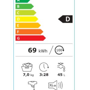 LG | Washing Mashine | F2WV3S7N3E | Energy efficiency class D | Front loading | Washing capacity 7 kg | 1200 RPM | Depth 48 cm | Width 60 cm | Display | LED | Direct drive | White