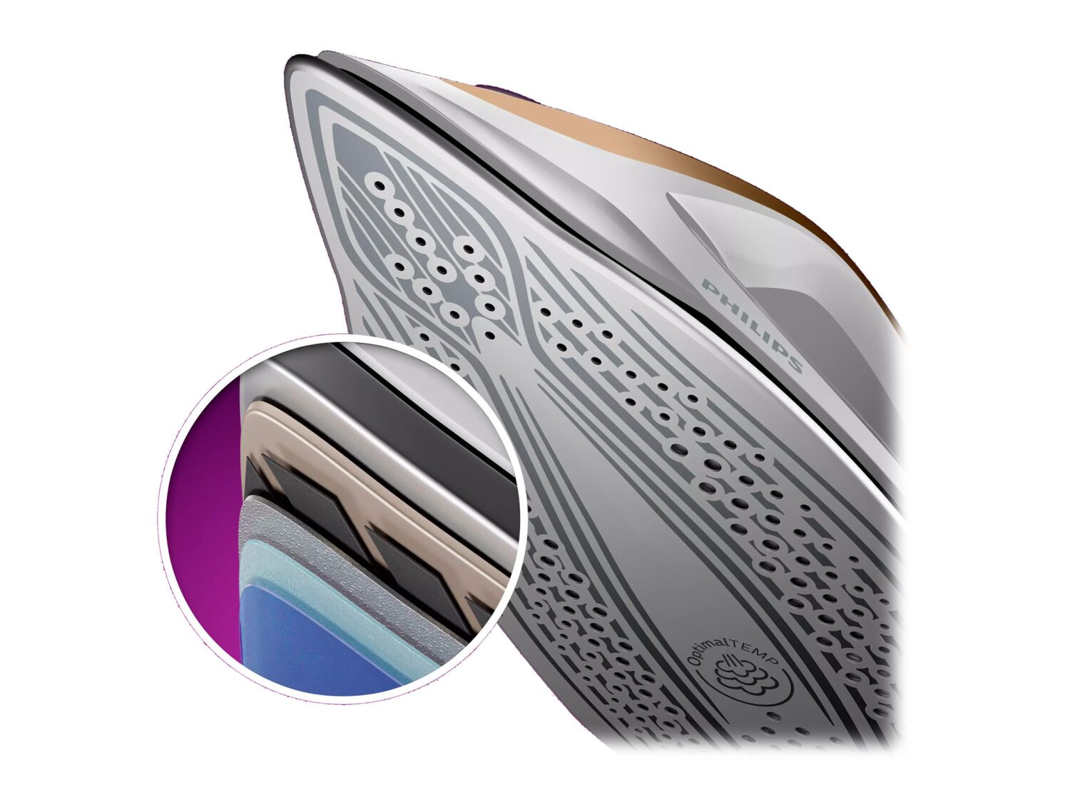 Philips | Iron | PerfectCare 7000 Series PSG7040/10 | 2100 W | 8 bar | Auto power off | Water tank capacity 1800 ml | Calc-clean function | White/Bronze - Image 6