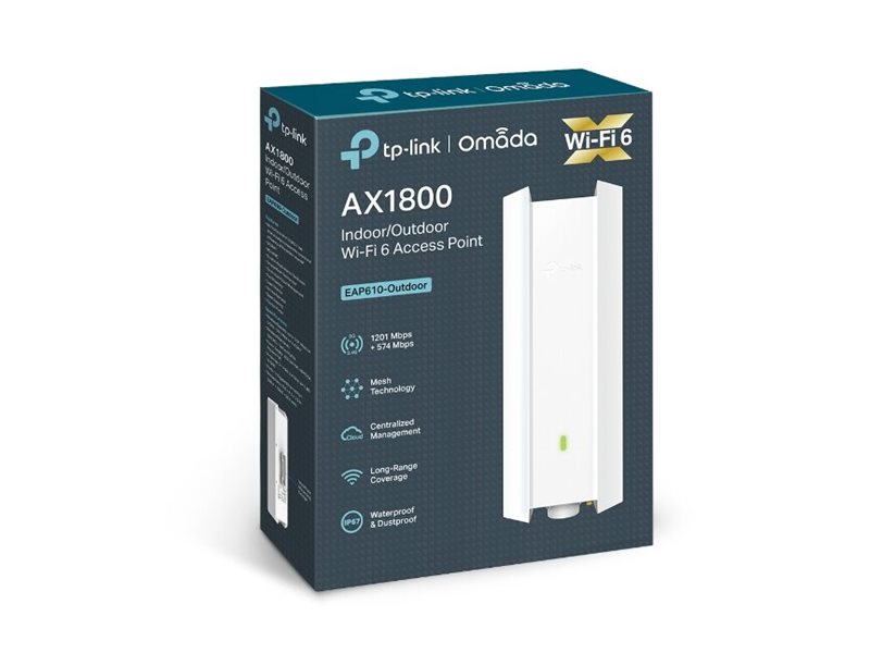 TP-LINK | AX1800 Indoor/Outdoor WiFi 6 Access Point | EAP610-Outdoor | 802.11ax | 2.4 GHz/5 GHz | 1201+574 Mbit/s | 10/100/1000 Mbit/s | Ethernet LAN (RJ-45) ports 1 | MU-MiMO Yes | PoE in | Antenna type Internal - Image 14