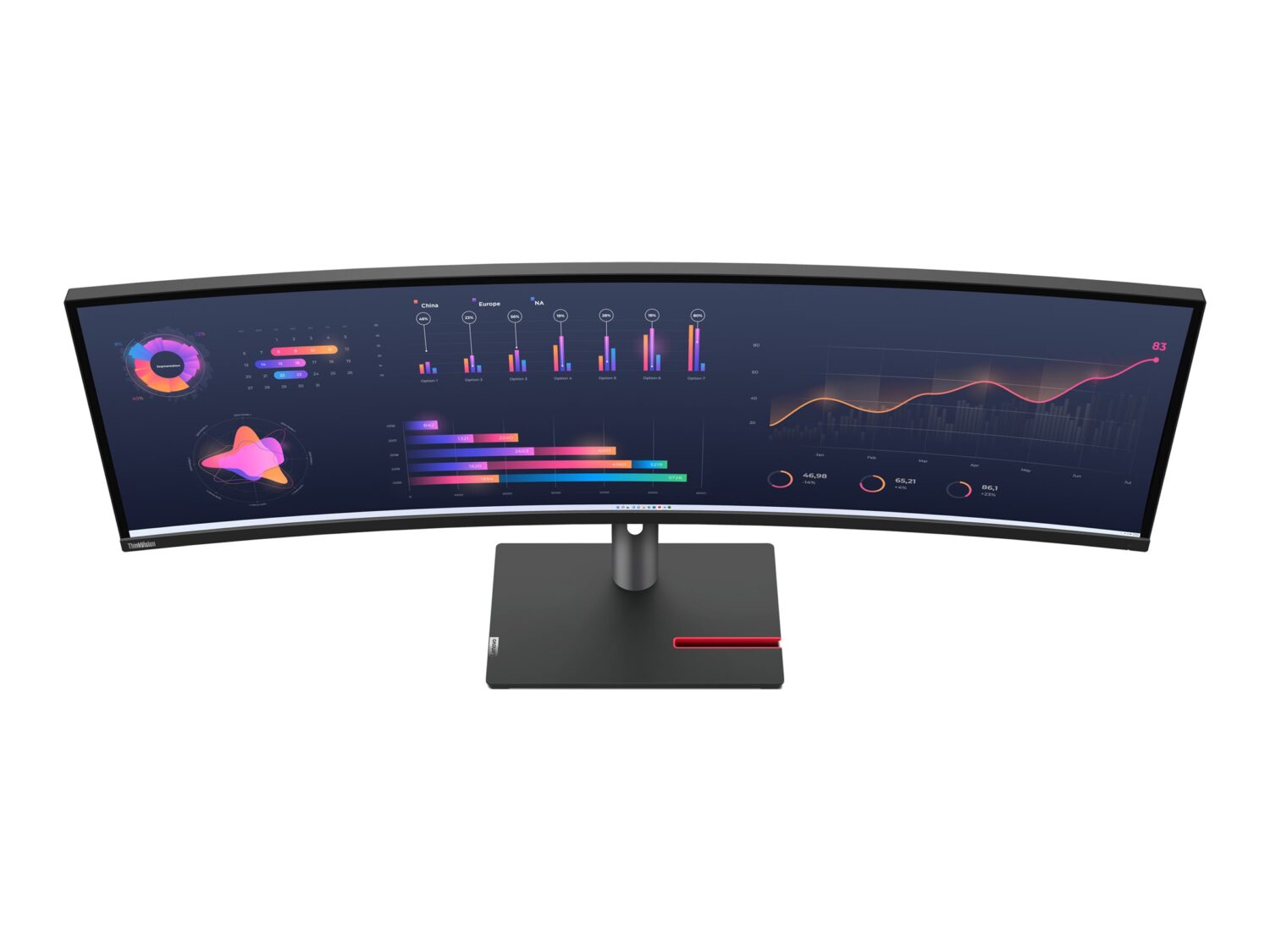 Lenovo | ThinkVision | P49w-30 | 49 " | IPS | 32:9 | 60 Hz | 4 ms | 5120 x 1440 | 350 cd/m² | HDMI ports quantity 2 | Black | Warranty 36 month(s) - Image 9