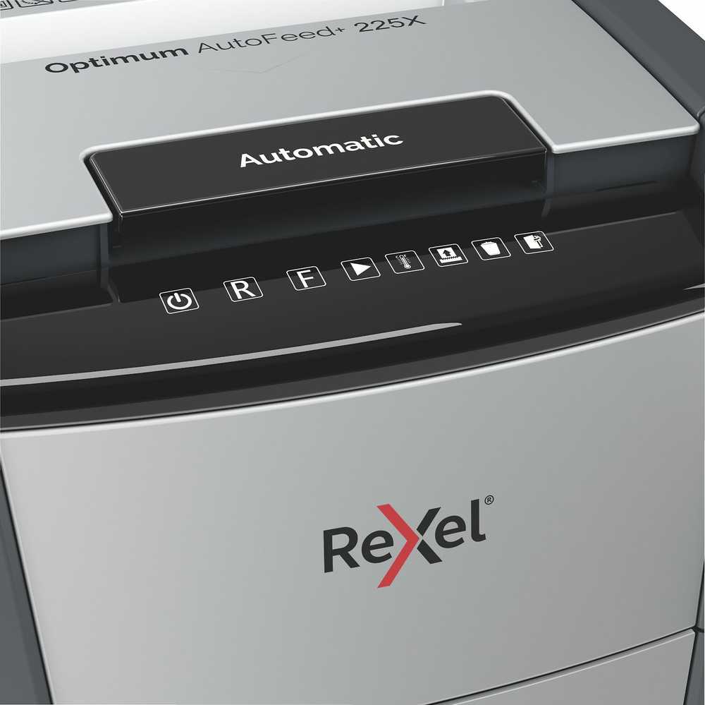 Rexel Optimum AutoFeed+ 225X Automatic Cross Cut Paper Shredder P4 | Black | 60 L | Paper shredding | Credit cards shredding | 55 dB | Automatic Cross Cut - Image 3