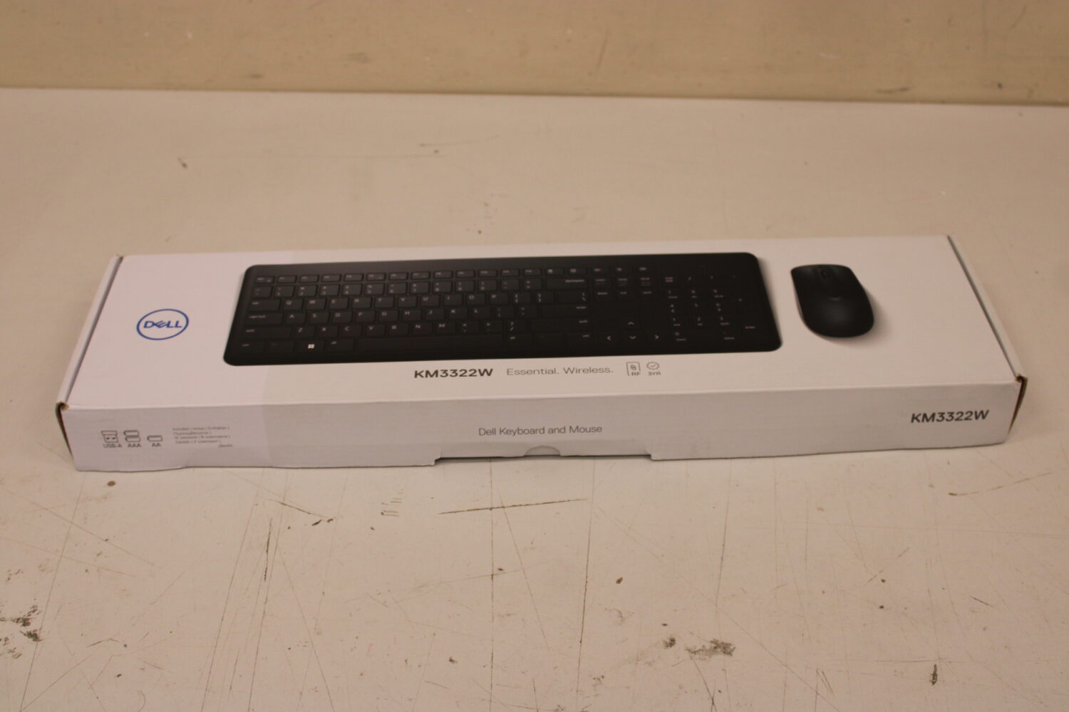 SALE OUT. | Dell | Keyboard and Mouse | KM3322W | Keyboard and Mouse Set | Wireless | Batteries included | US | REFURBISHED | Black | Wireless connection