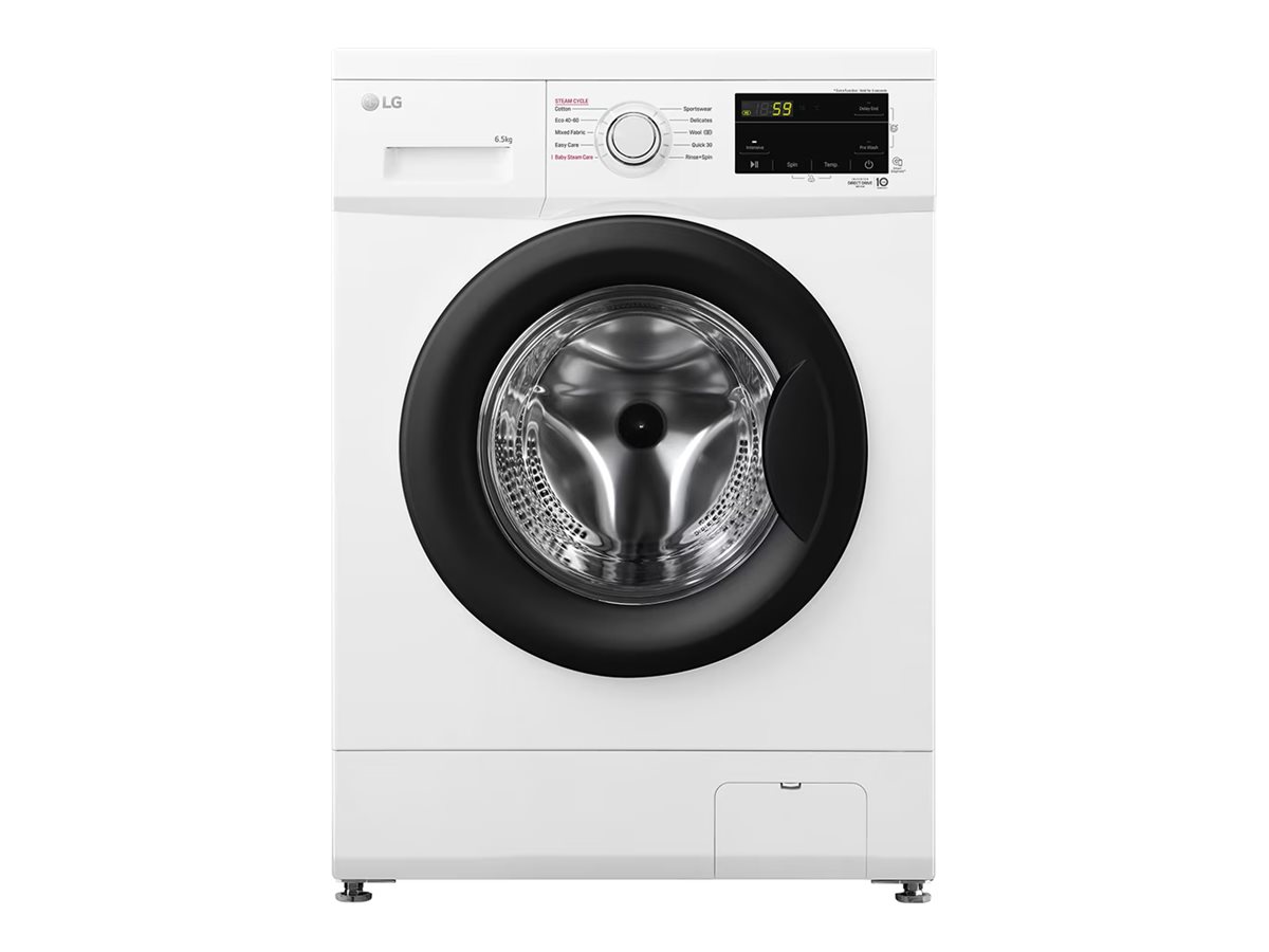 LG | Washing machine | F2J3WSBWE | Energy efficiency class E | Front loading | Washing capacity 6.5 kg | 1200 RPM | Depth 44 cm | Width 60 cm | LED | Steam function | Direct drive | White - Image 3