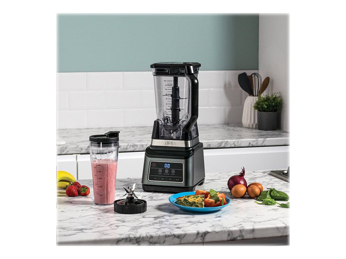 NINJA Mixer Blender 2in1 with Auto IQ | BN750EU | Tabletop | 1200 W | Jar material Plastic | Jar capacity 2.1+0.7 L | Ice crushing | Black/Silver - Image 7