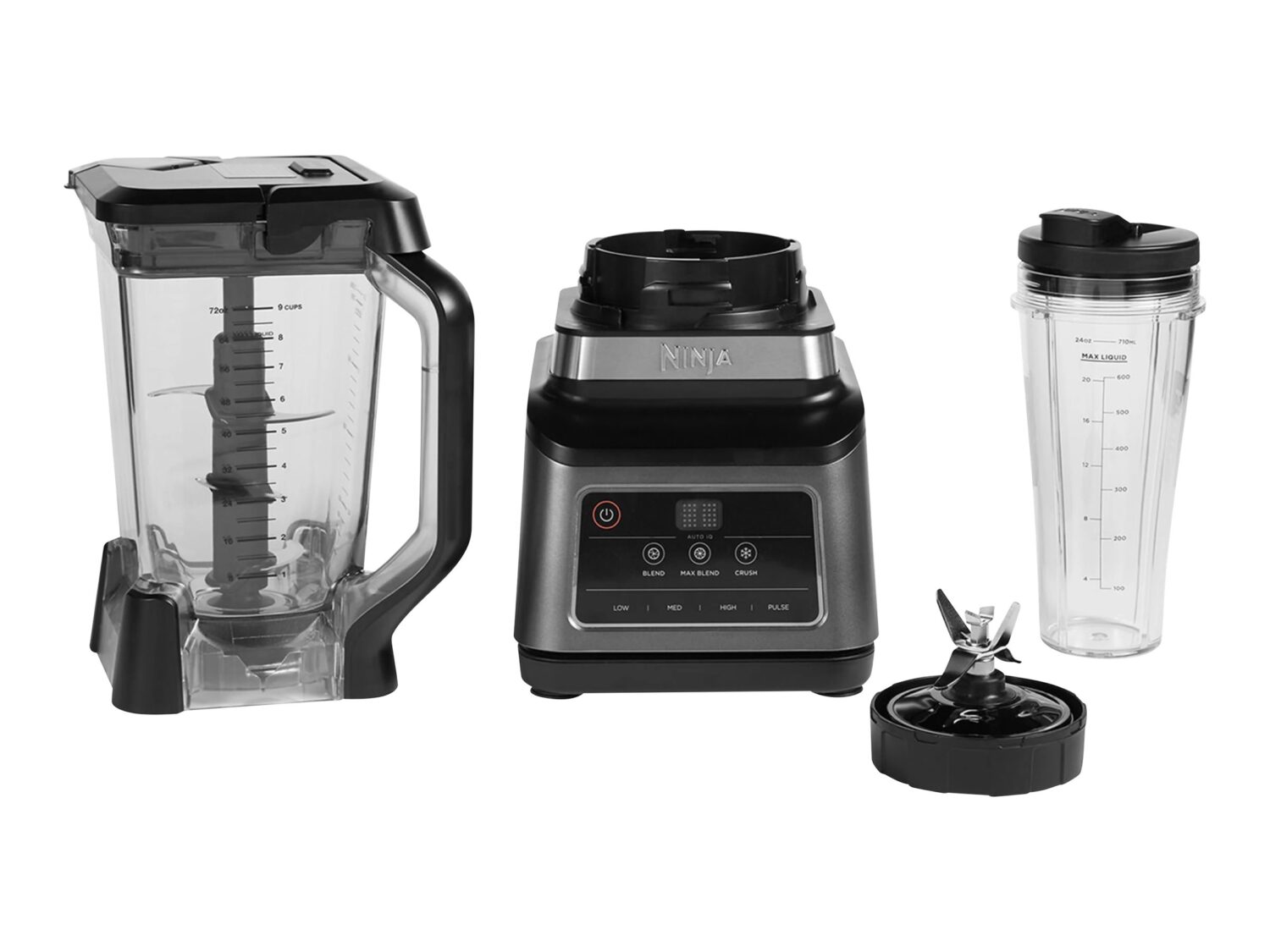 NINJA Mixer Blender 2in1 with Auto IQ | BN750EU | Tabletop | 1200 W | Jar material Plastic | Jar capacity 2.1+0.7 L | Ice crushing | Black/Silver - Image 4