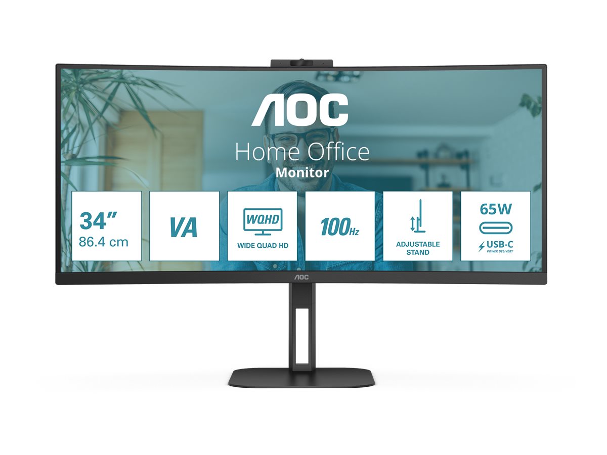 AOC | CU34V5CW/BK | 34 " | VA | 21:9 | 100 Hz | 4 ms | 3440 x 1440 pixels | HDMI ports quantity 1 - Image 32