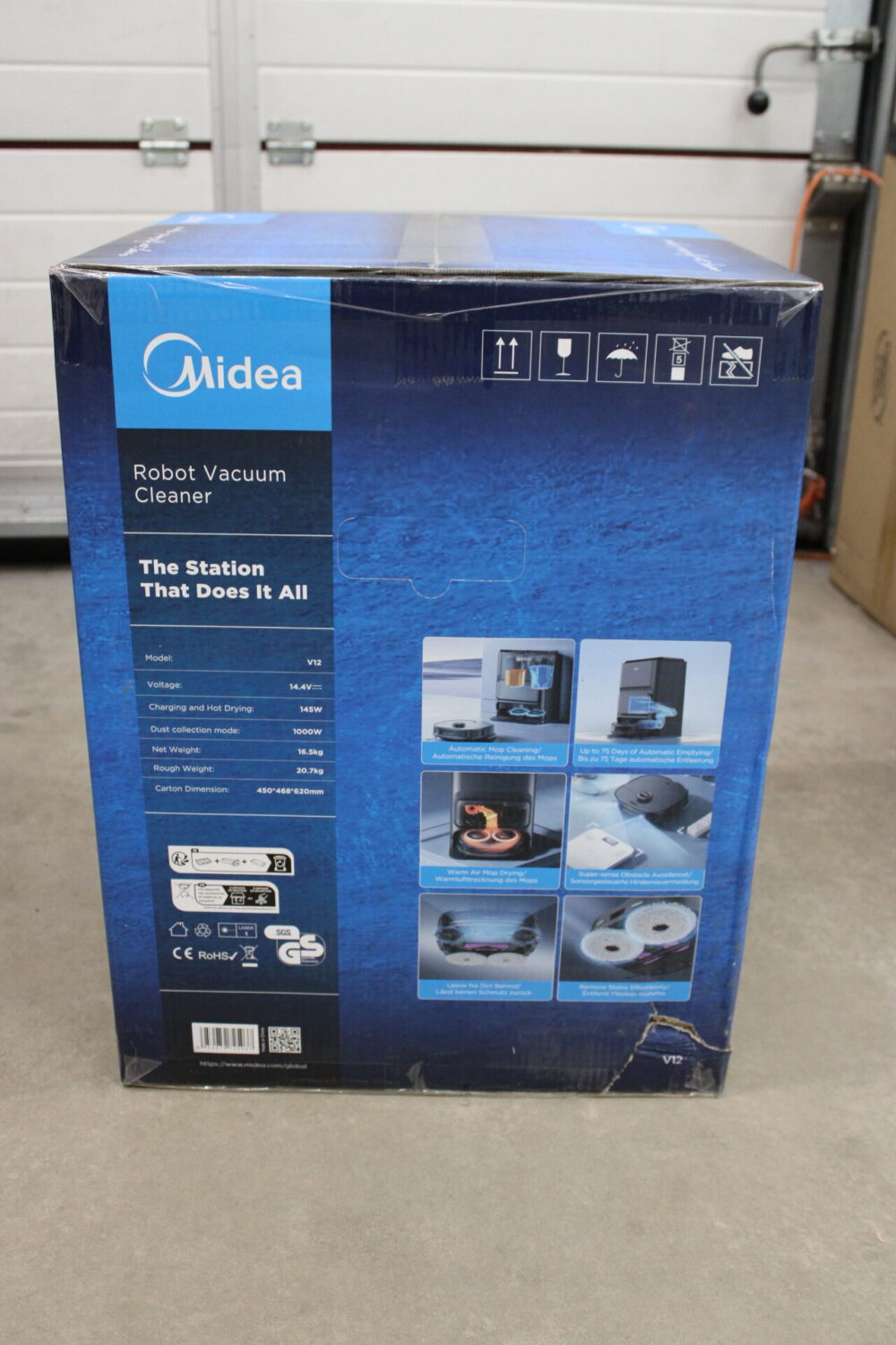 SALE OUT. Midea V12 Robot Vacuum Cleaner, White | Midea | Robot Vacuum Cleaner | V12 | Wet&Dry | 5200 mAh | Dust capacity 3 L | 5000 Pa | White | Battery warranty 20 month(s) | DAMAGED PACKAGING