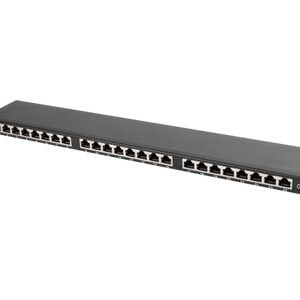 Lanberg | Patch panel 24 port 0.5U 19" CAT.5E FTP with cable organizer shielded | PPS5-0024-B