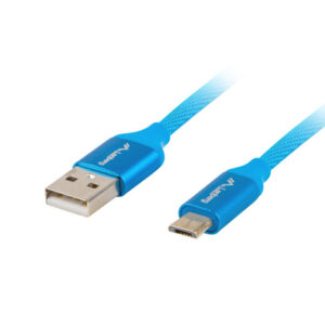 Lanberg USB Micro to USB-A 2.0 Cable Blue Premium QC 3.0, 1 m | CA-USBM-20CU-0010-BL | USB Micro to USB Type-A