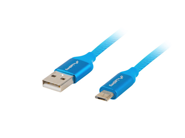 Lanberg USB Micro to USB-A 2.0 Cable Blue Premium QC 3.0, 1 m | CA-USBM-20CU-0010-BL | USB Micro to USB Type-A