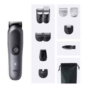 Braun 11-in-1 Grooming Kit | All-in-One Kit Series 5 AIO5560 | Cordless | Number of length steps 14 | Grey/Black