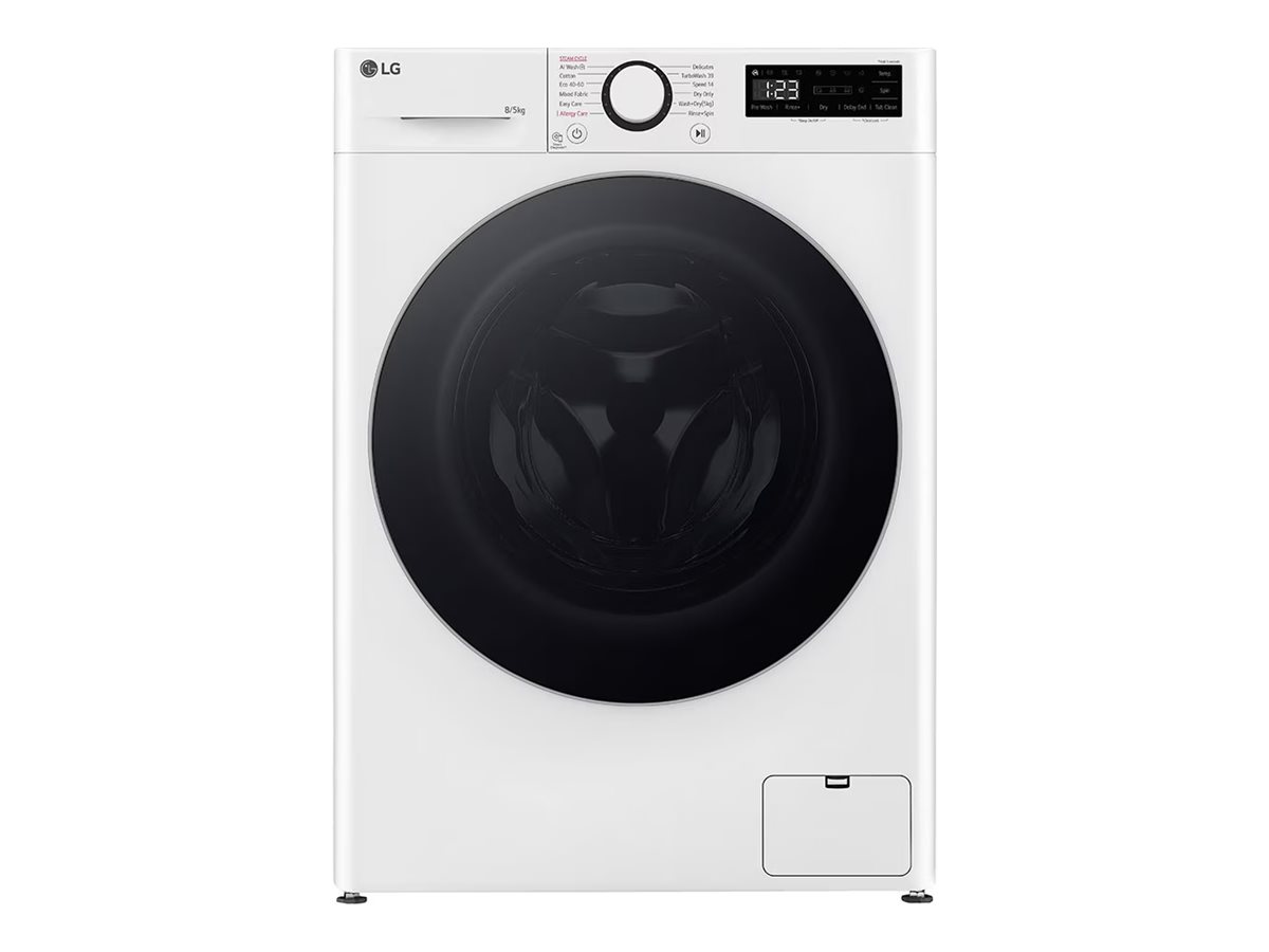LG Washing machine with dryer | F2DR508S1W | Energy efficiency class A-10%/E | Front loading | Washing capacity 8 kg | 1200 RPM | Depth 48 cm | Width 60 cm | Display | LED | Drying system | Drying capacity 5 kg | Steam function | White - Image 2