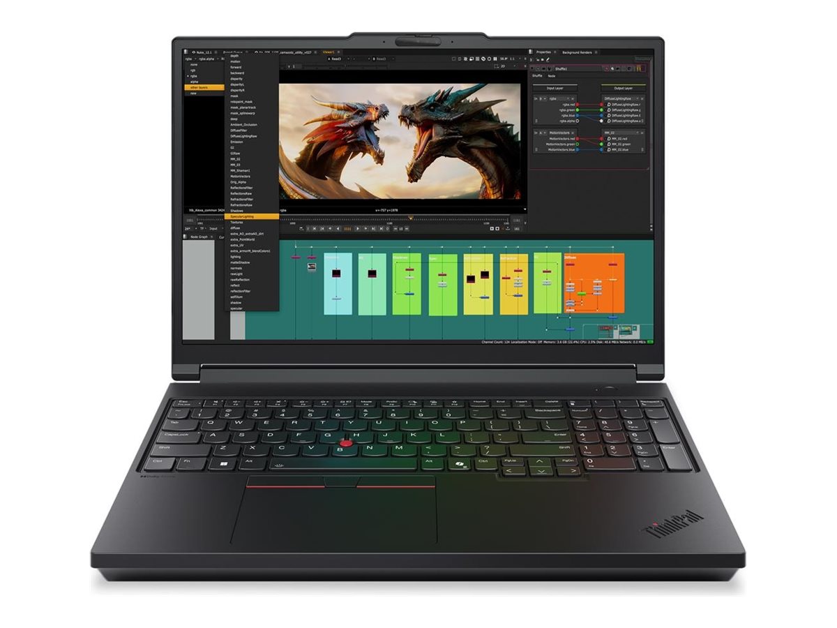 Lenovo ThinkPad P16 G3 | Black | 16 " | IPS | WUXGA | 1920 x 1200 pixels | Anti-glare | Intel Core Ultra 7 | 255HX | 64 (2x32) GB | SODIMM DDR5 | Solid-state drive capacity 1000 GB | NVIDIA RTX PRO 3000 Blackwell Generation | GDDR7 | 12 GB | Windows 11 Pro | 802.11be | Bluetooth version 5.4 | Keyboard language English | Keyboard backlit | Warranty 36 month(s) | Battery warranty 12 month(s)