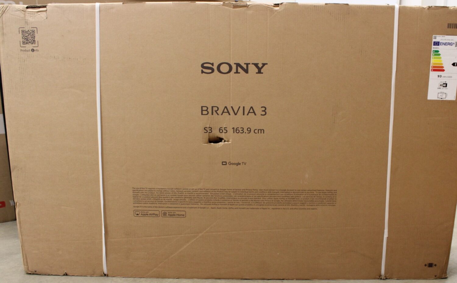 SALE OUT. Sony K65S35B Bravia 3 65" (164cm) 4K Ultra HD Smart Google D-LED TV | Sony K65S35B Bravia 3 | 65 | Smart TV | Android TV | QFHD | Black | DAMAGED PACKAGING