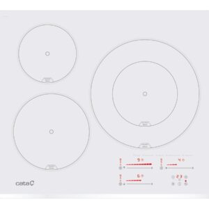 Cata INSB 6030 WH Hob, Induction, Width 59cm, 3 cooking zones, Touch control, White | CATA