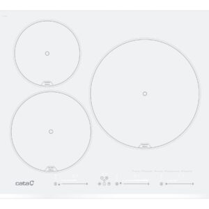 Cata INSB 6003 E2 WH Hob, Induction, Width 59cm, 3 cooking zones, Touch control, White | CATA