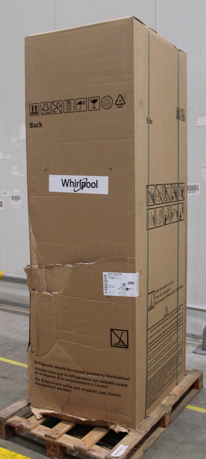 SALE OUT. Whirlpool WHK 25404 XP5E Refrigerator, D, Freestanding, Combi, Height 2.035m, Fridge 106L, Silver | Whirlpool Refrigerator | WHK 25404 XP5E | Energy efficiency class D | Free standing | Combi | Height 203.5 cm | No Frost system | Fridge net capacity 249 L | Freezer net capacity 106 L | 35 dB | Silver | DAMAGED PACKAGING