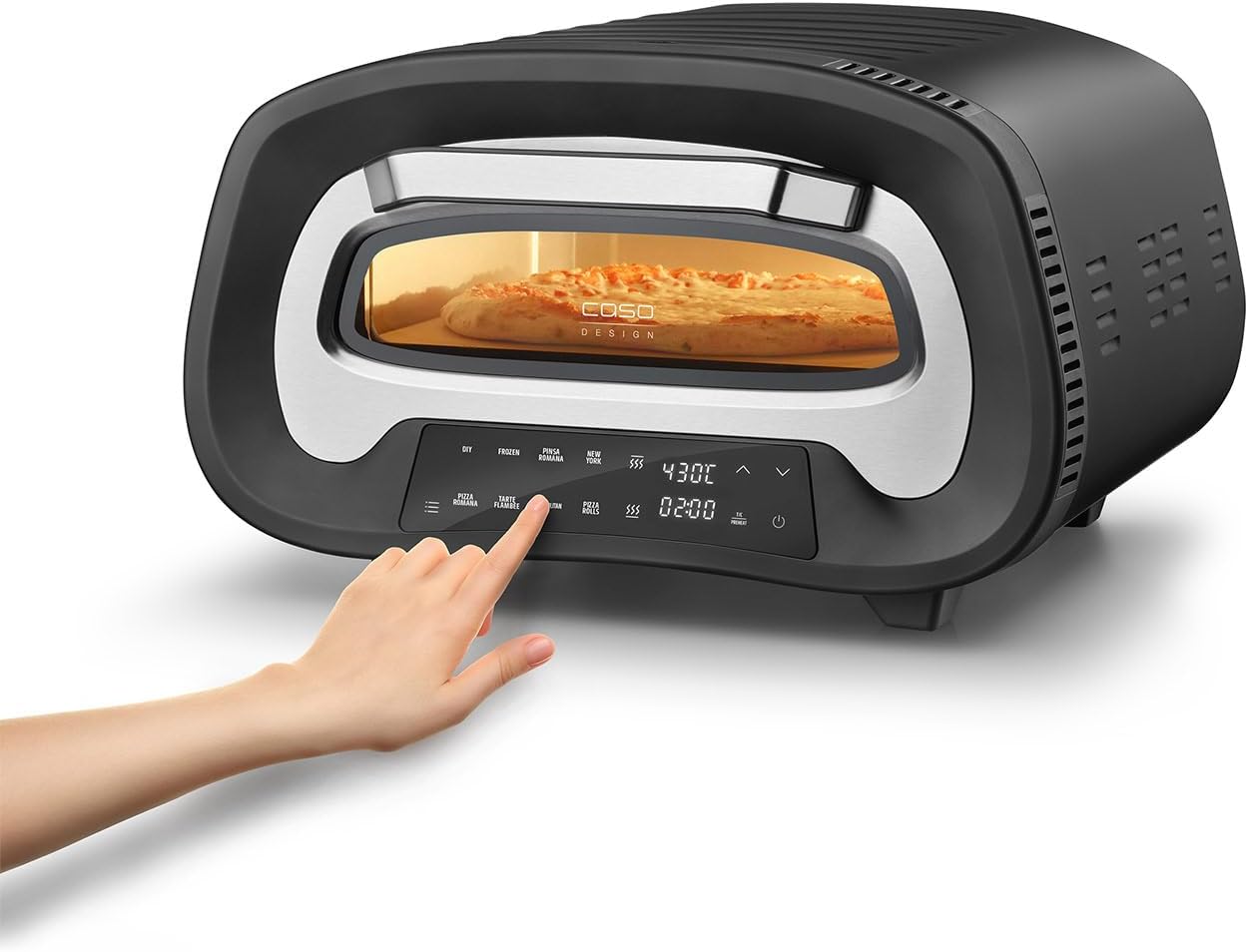 Caso Pizza Oven | PizzaChef 430° | 2200 W | Black/Silver - Image 3